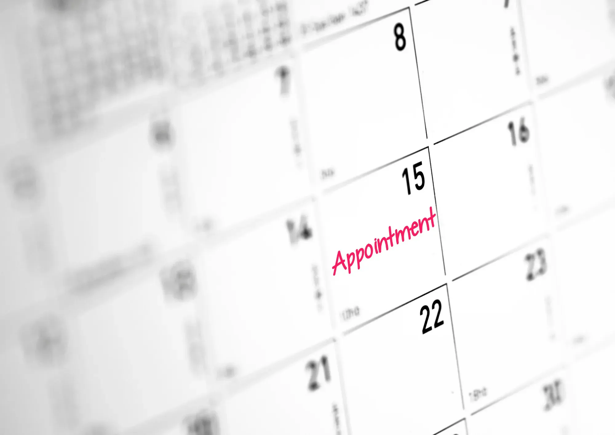 Calendar with an appointment