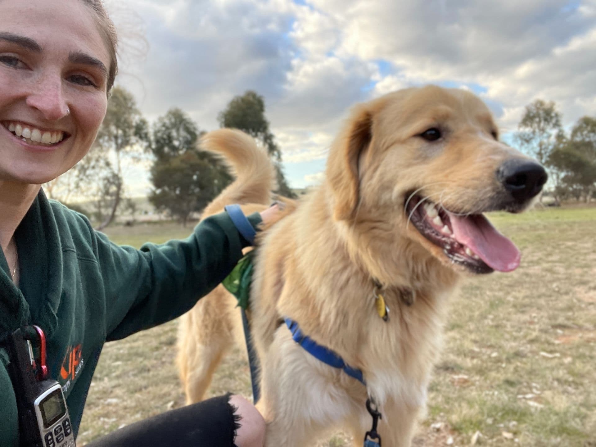 Kip employee with dog