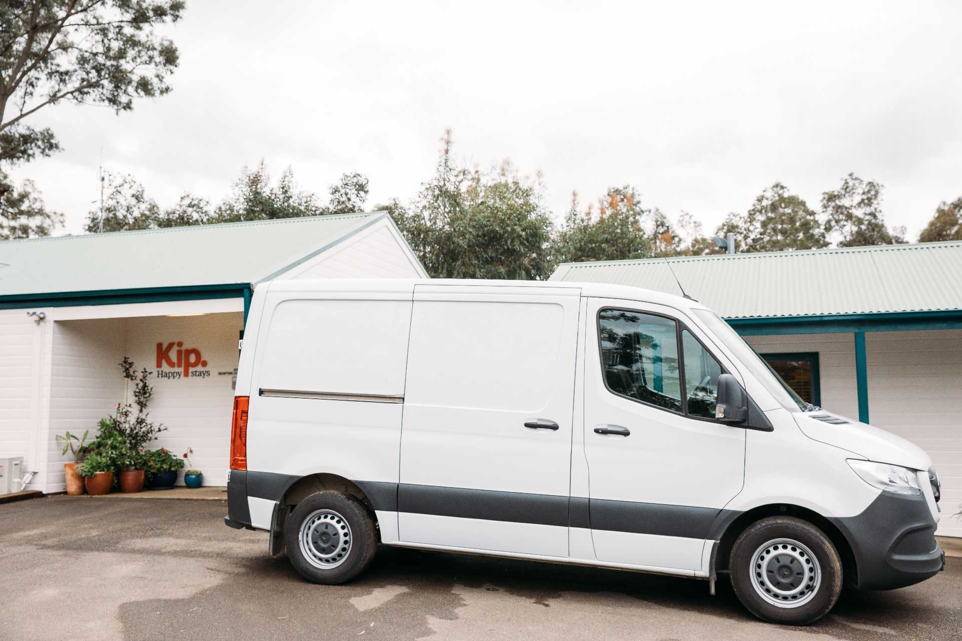 Kip pet transport service showing a van